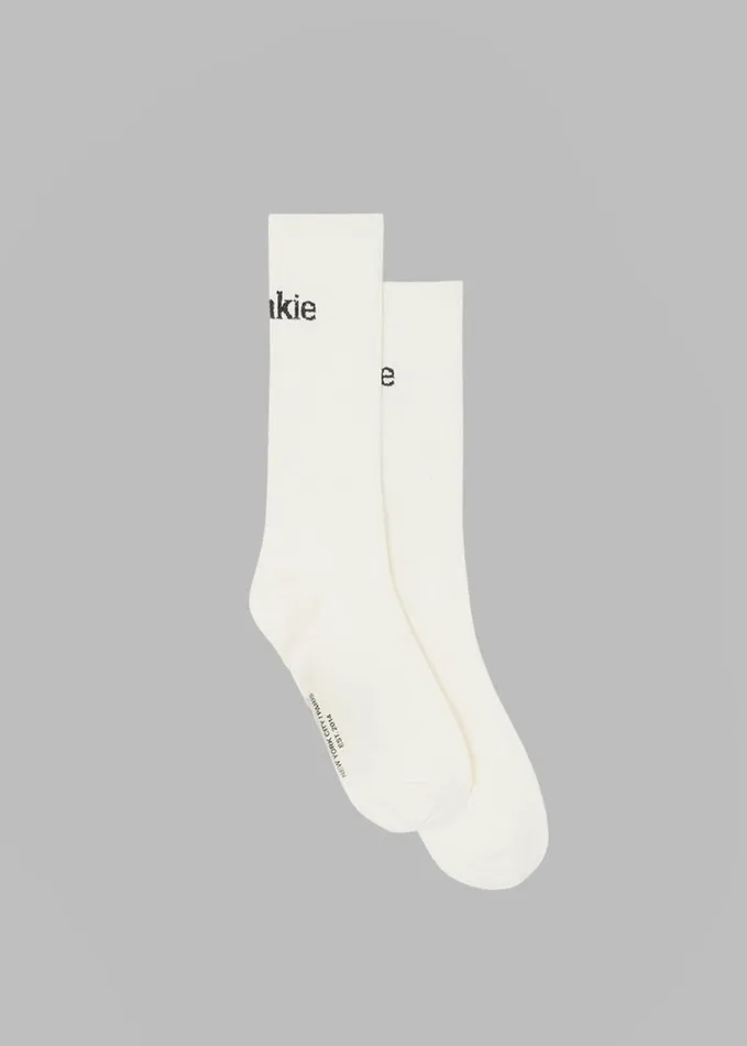 Accessories WomenMen The Frankie Shop Frankie In English Ribbed Socks 8211 Vanilla