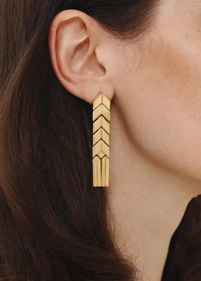 Accessories Women The Frankie Shop Bevza Flat Spikelet Earrings 8211 Gold