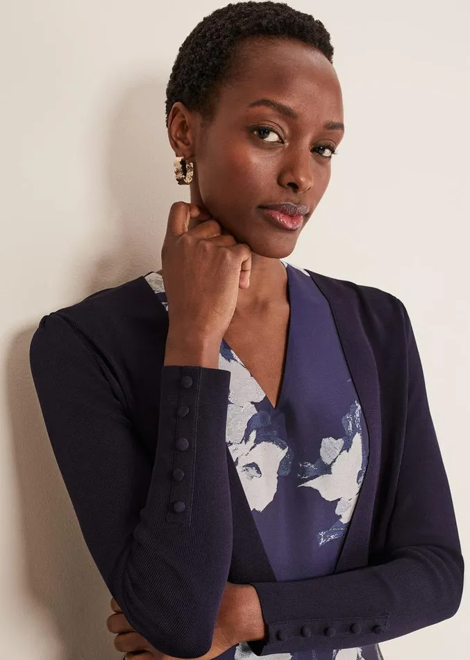 Adah Knitted Jacket Navy Women Phase Eight Knitwear
