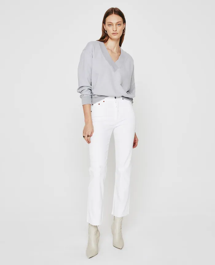 AG Jeans Denim Women Kinsley AUTHENTIC WHITE DESTRUCTED