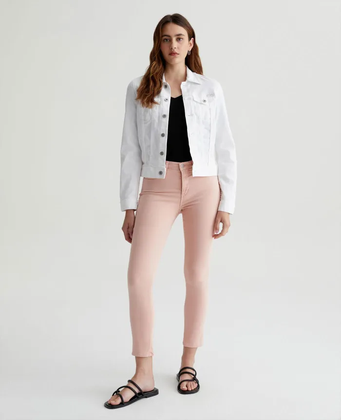 AG Jeans Pants Women Prima Crop SULFUR BLUSH PARADISE