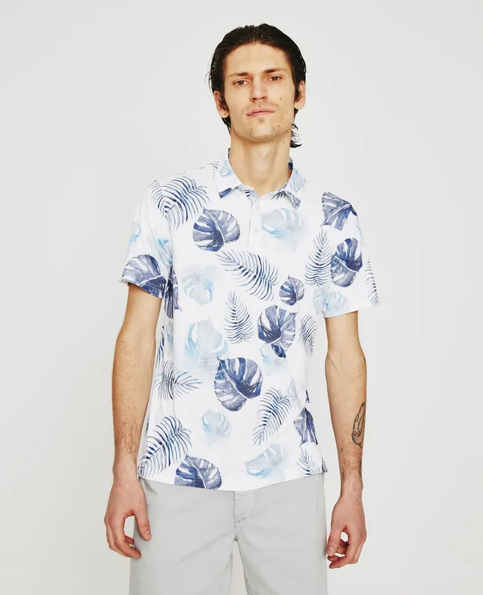 AG Jeans Polos Men Bryce Polo TROPICAL FRONDS LIGHT BLUE MUL