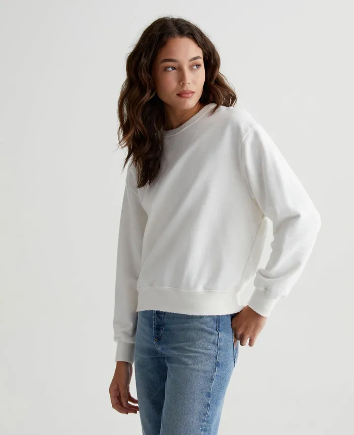 AG Jeans Sweatshirts Women Nova Crew 5 YEARS TRUE WHITE