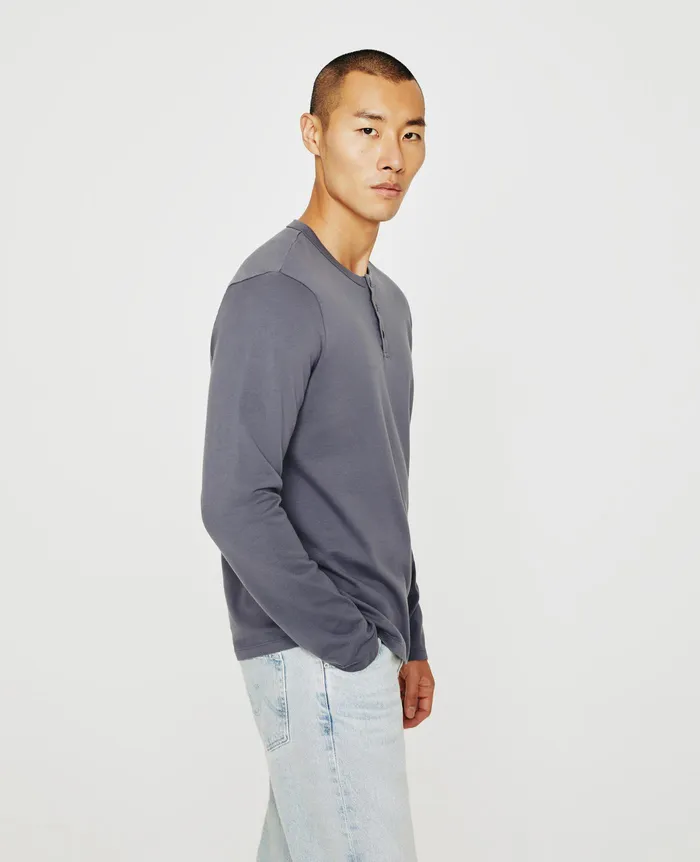 AG Jeans Tees Men Bryce Long Sleeve Henley SLATE SKY AG Jeans Tees Men Bryce Long Sleeve Henley SLATE SKY