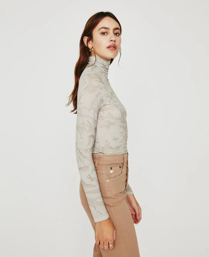 AG Jeans Tops and Shirts Women Chels Turtleneck RADIO MAP NEUTRAL MULTI