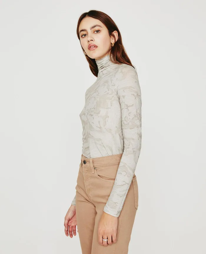 AG Jeans Tops and Shirts Women Chels Turtleneck RADIO MAP NEUTRAL MULTI