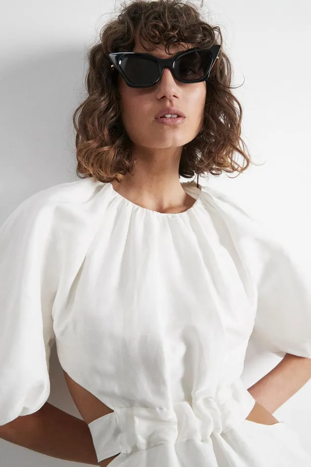 Aje Aje X Local Supply The Cat Eye Sunglasses Blackgrey Lens Women Sunglasses