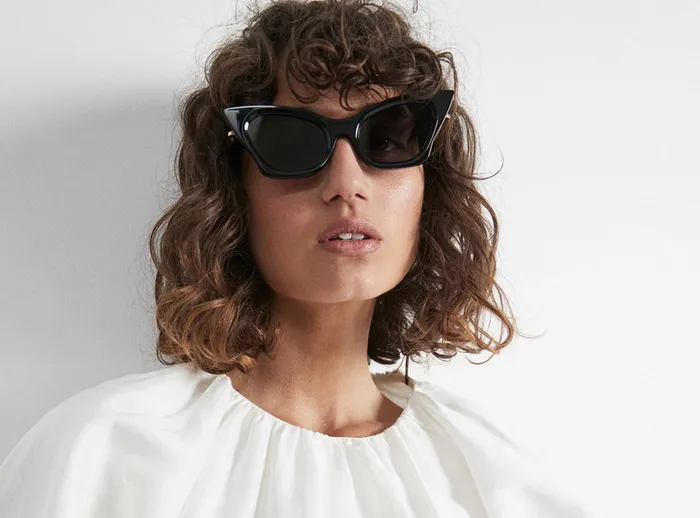 Aje Aje X Local Supply The Cat Eye Sunglasses Blackgrey Lens Women Sunglasses