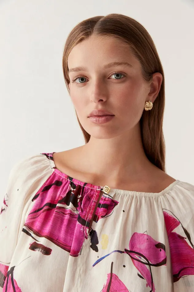 Aje Freda Billow Blouse Falling Florals Women Tops