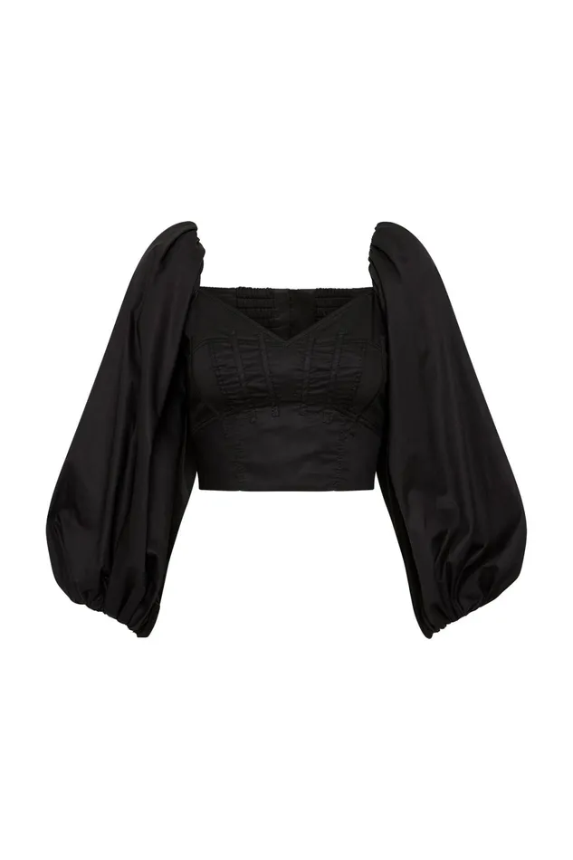 Aje Hester Corsetted Top Black Women Tops