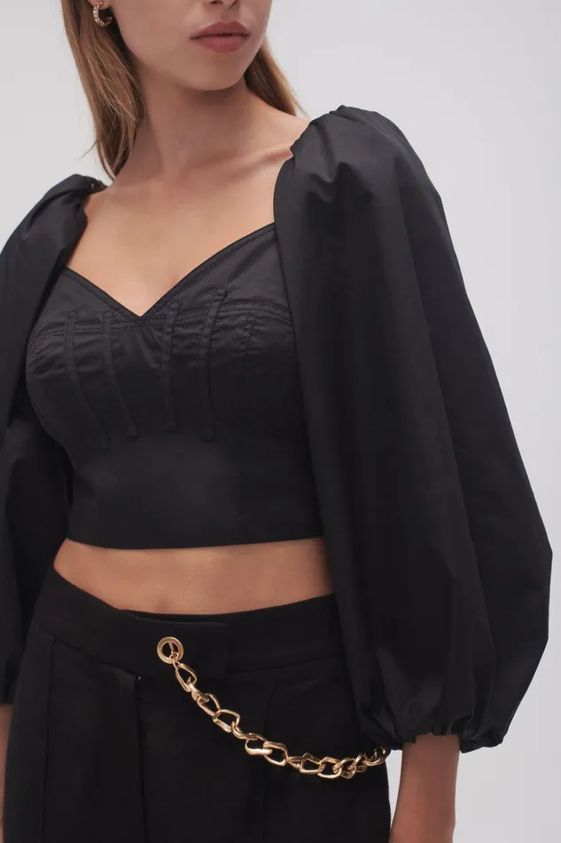 Aje Hester Corsetted Top Black Women Tops