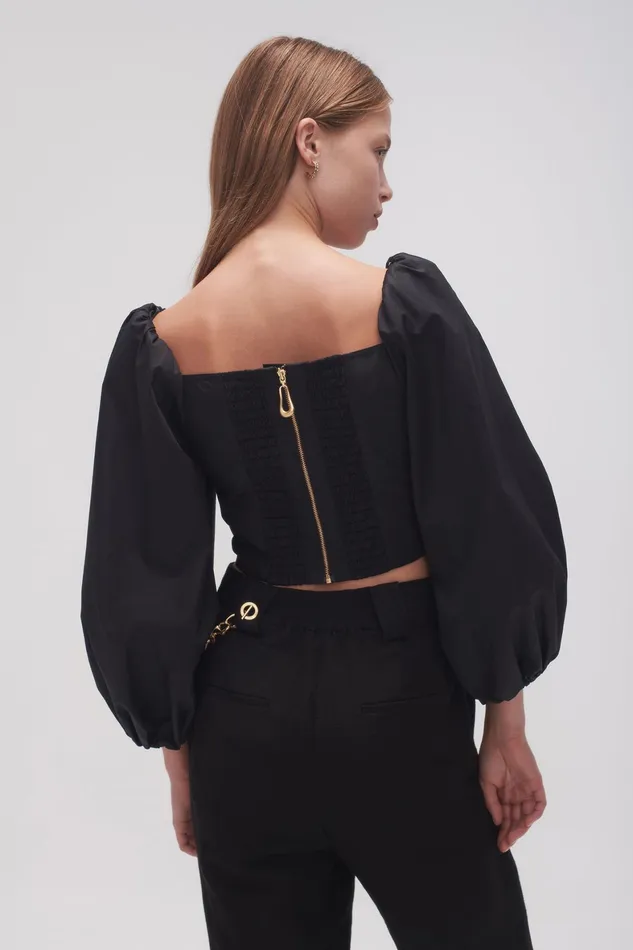 Aje Hester Corsetted Top Black Women Tops