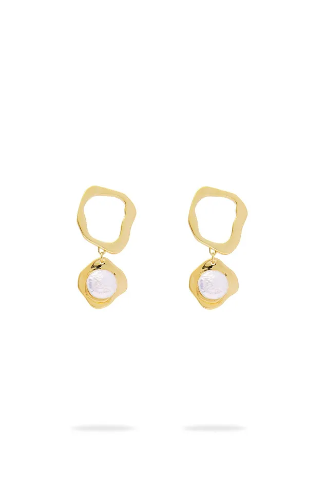 Aje Iris Ring Pearl Drop Earring Gold Pearl Women Jewellery