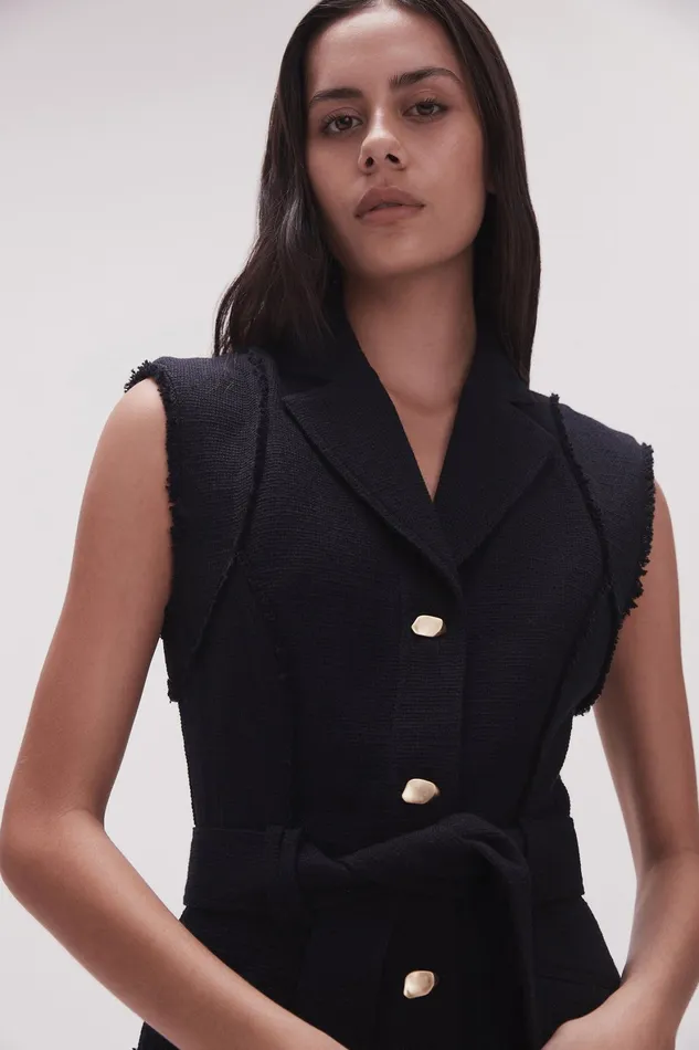 Aje Isabel Utility Midi Dress Black Women Dresses