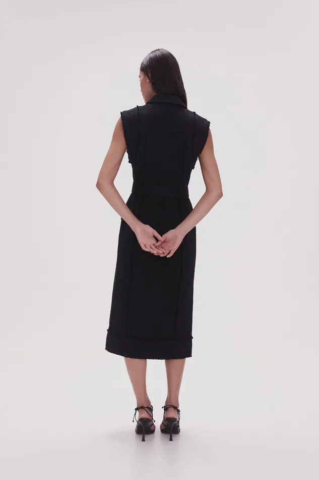 Aje Isabel Utility Midi Dress Black Women Dresses