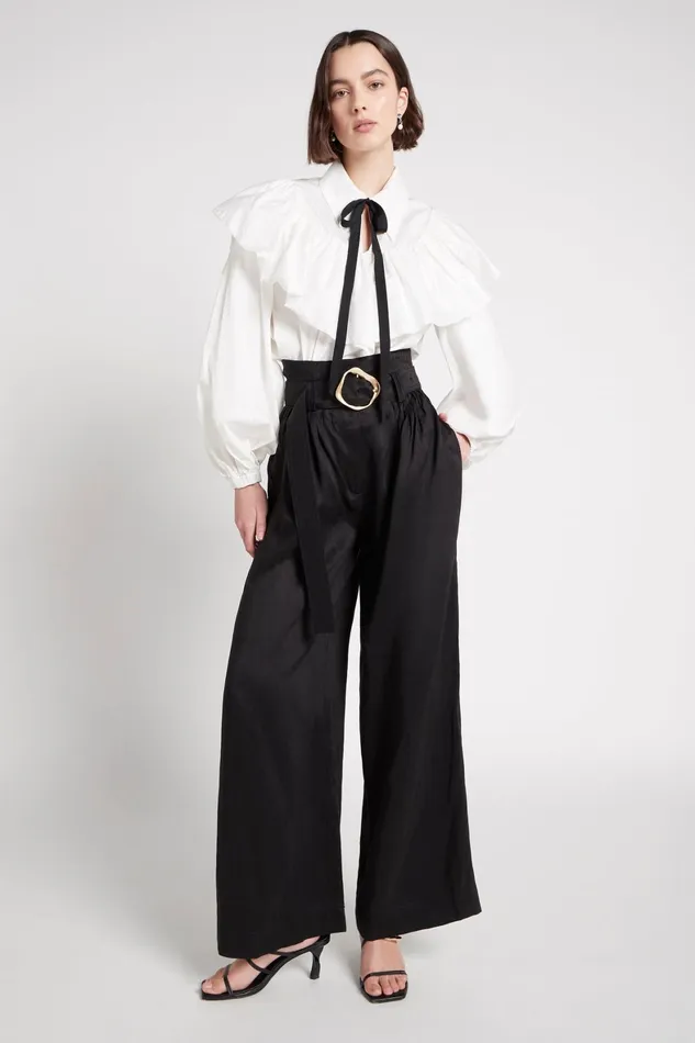 Aje Jacquelyn Wide Leg Pant Black Women Pants