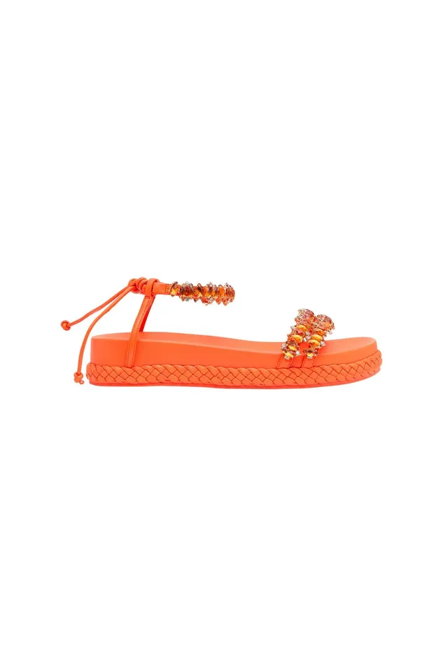 Aje Jewel Platform Sandal Orange Women Shoes
