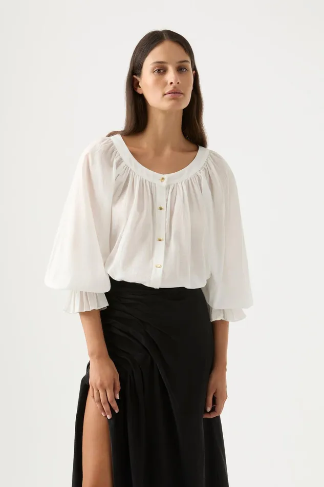 Aje Le Corsaire Blouse Ivory Women Tops