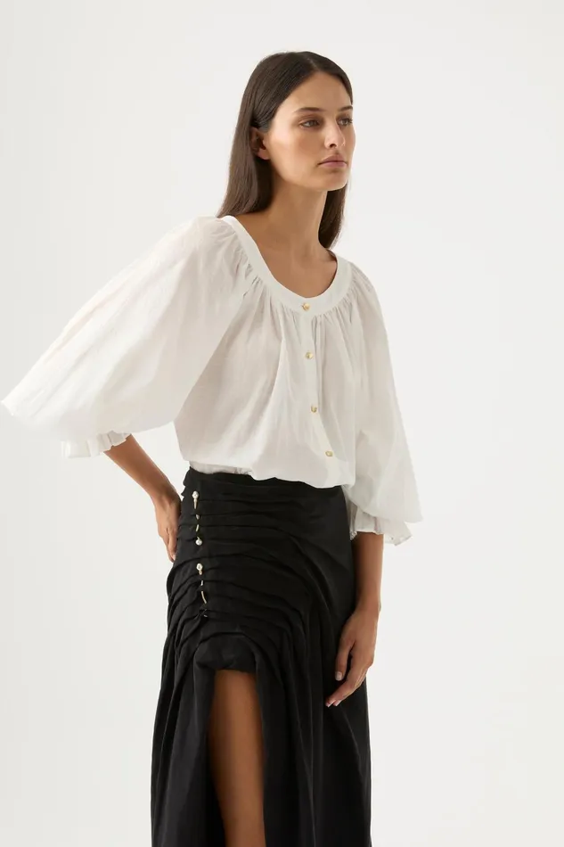 Aje Le Corsaire Blouse Ivory Women Tops