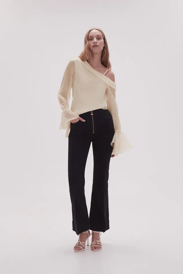 Aje Lola Denim Wide Leg Jeans Black Women Denim