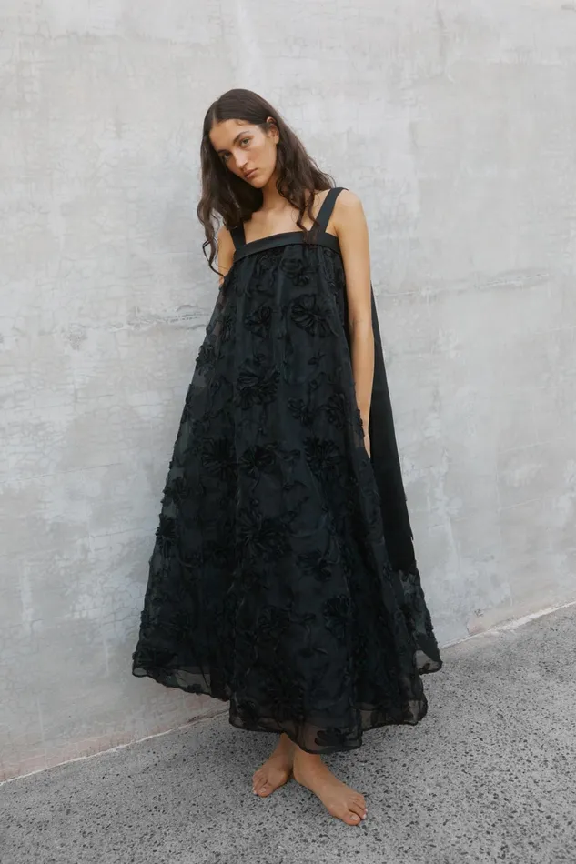 Aje Ursula Midi Dress Black Women Dresses