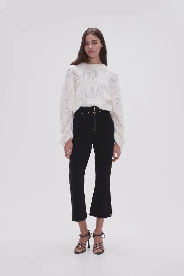 Aje Willa Bootleg Jeans Black Women Pants