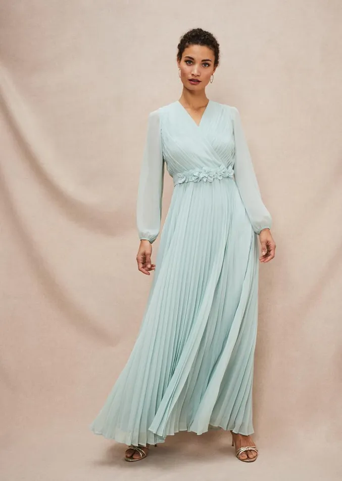 Alecia Pleated Maxi Dress Peppermint Women Phase Eight Dresses