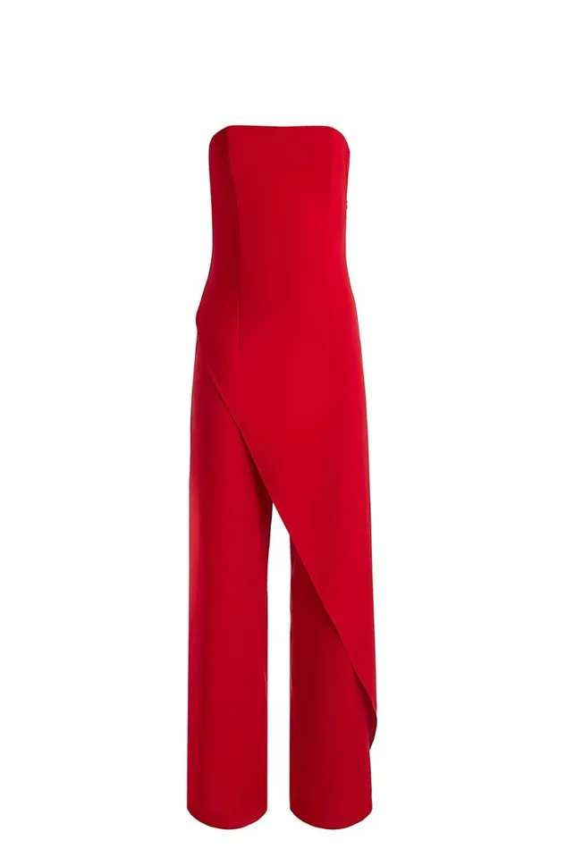 Alice Olivia Alondra Jumpsuit Bright Ruby Women Jumpsuits