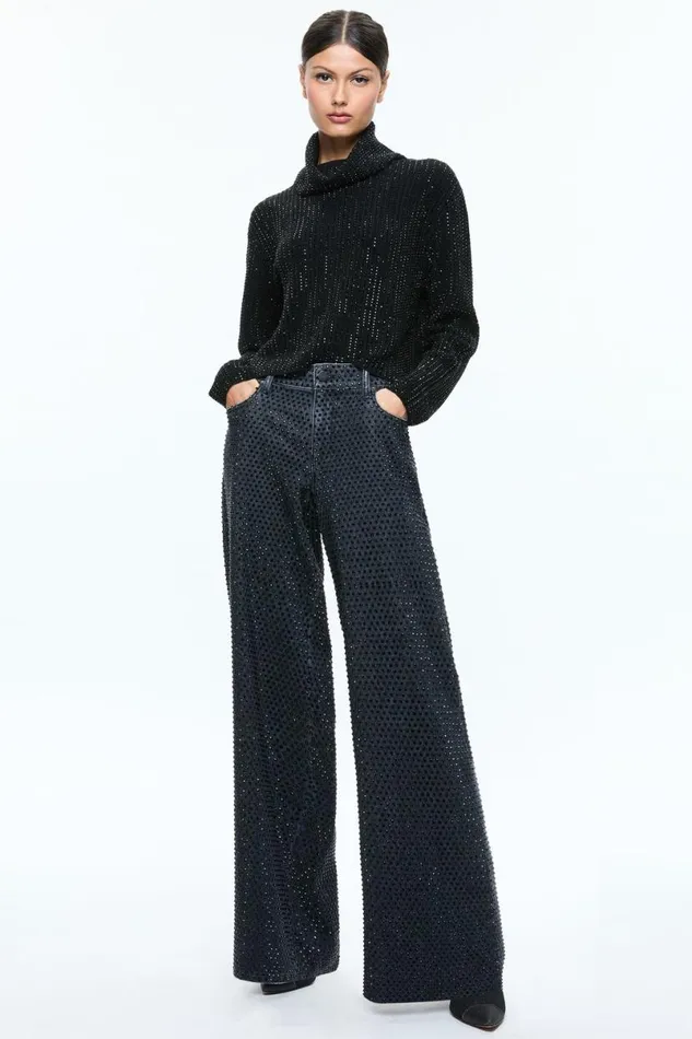 Alice Olivia Corin Pullover Black Women Sweaters