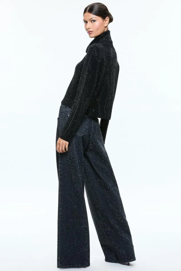 Alice Olivia Corin Pullover Black Women Sweaters