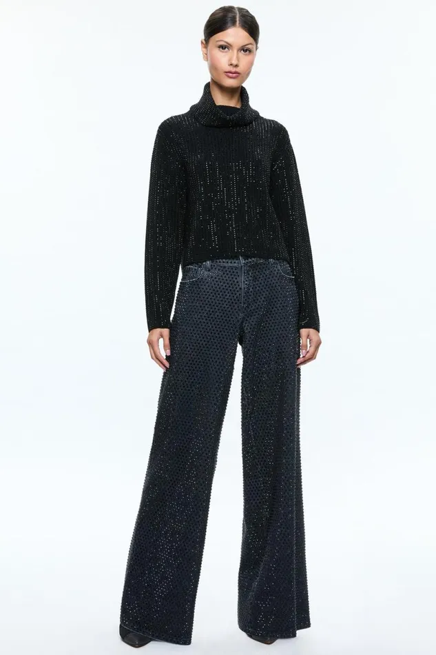 Alice Olivia Corin Pullover Black Women Sweaters