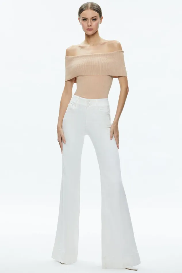 Alice Olivia Dolan Pullover Almond Women Tops
