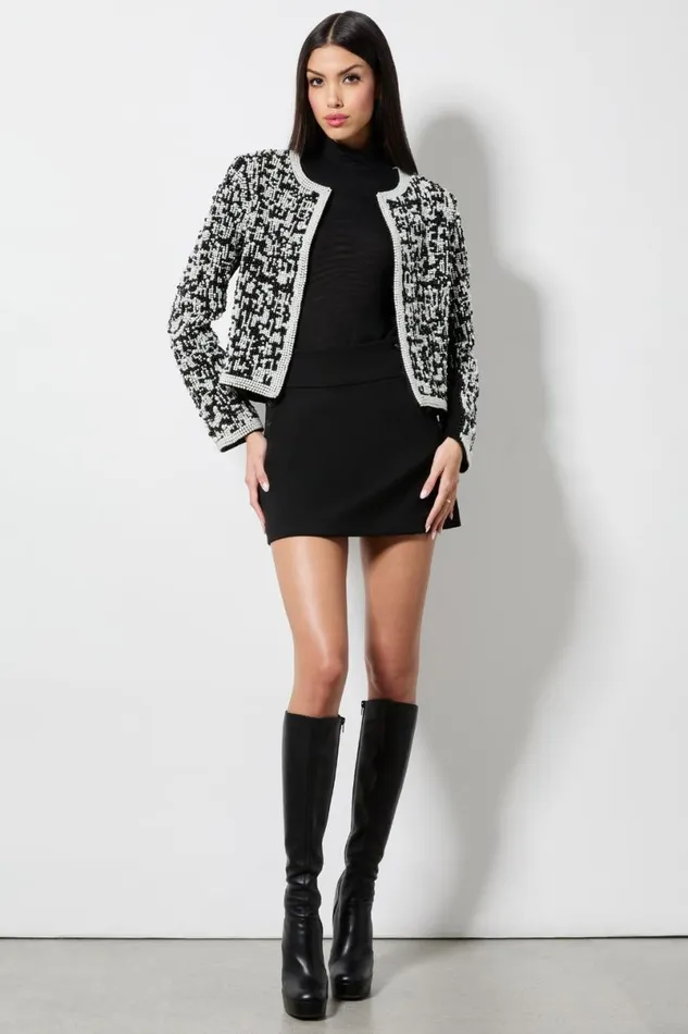 Alice Olivia Kidman Jacket Blackwhite Women Outerwear