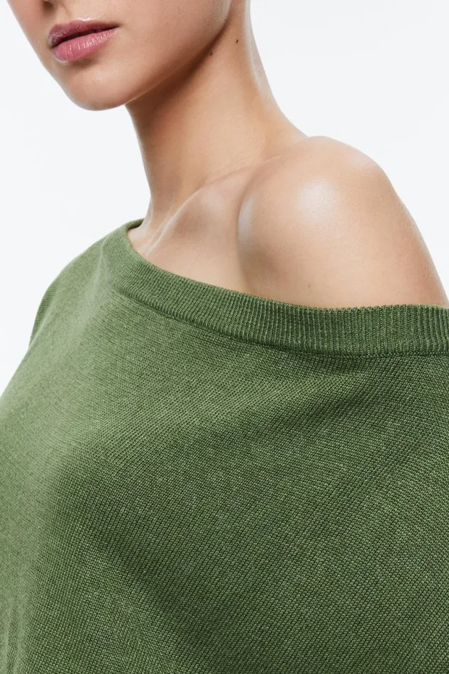 Alice Olivia Marg Slouchy Pullover Avocado Women Sweaters