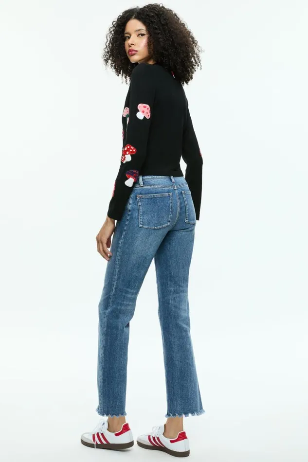 Alice Olivia Ruthy Cardigan Black Multi Women Sweaters