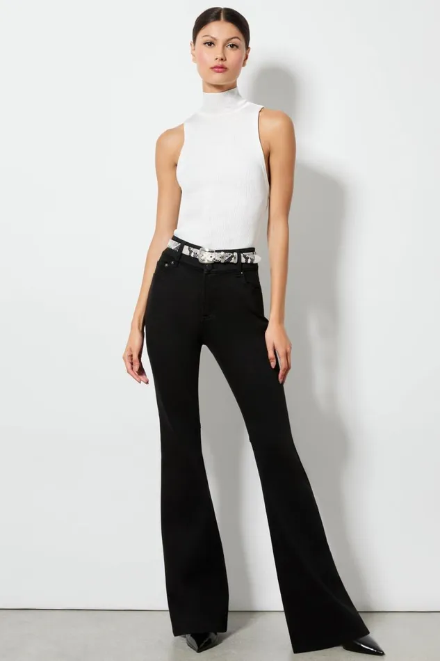 Alice Olivia Stacey Bell Jean Black Women Pants