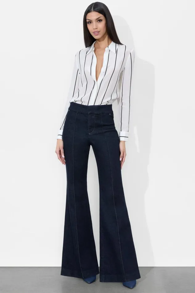 Alice Olivia The Trouser Jean Dark Rinse Women Pants