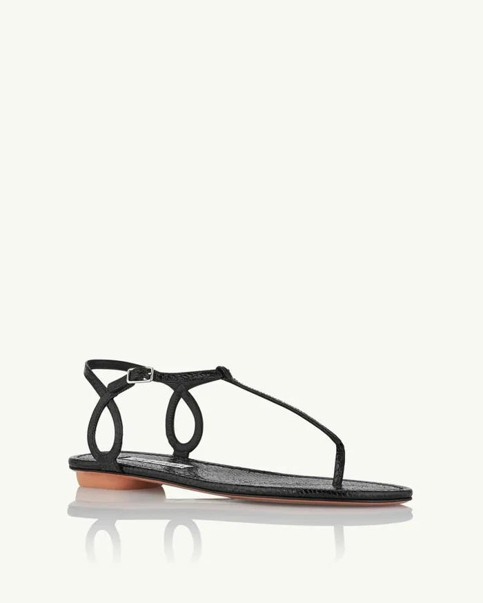 Almost Bare Sandal Flat Black Women Aquazzura Flats