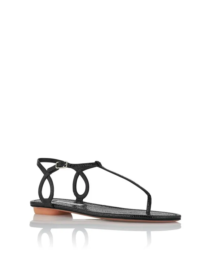 Almost Bare Sandal Flat Black Women Aquazzura Sandals Almost Bare Sandal Flat Black Women Aquazzura Sandals