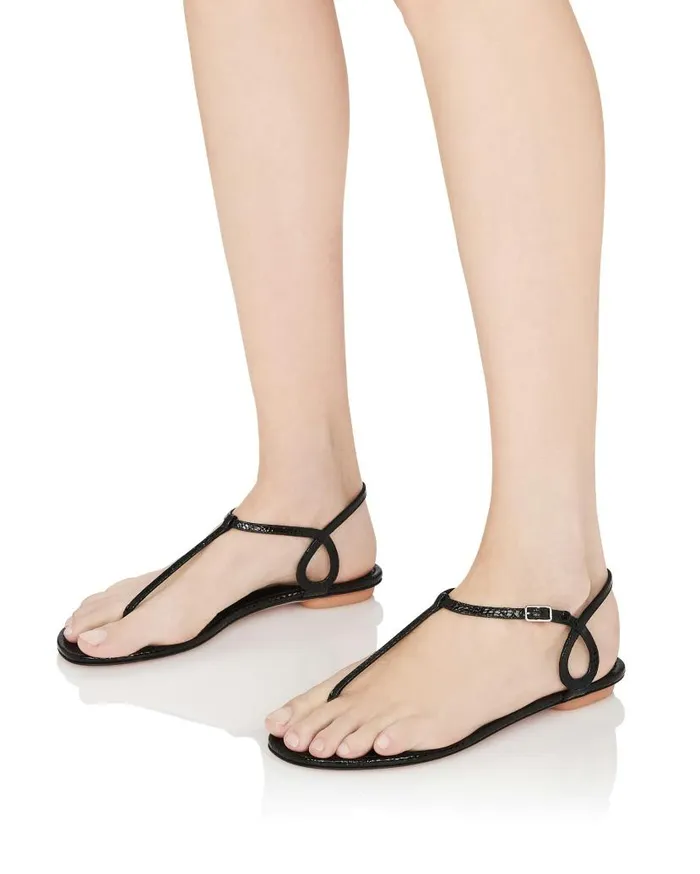 Almost Bare Sandal Flat Black Women Aquazzura Sandals Almost Bare Sandal Flat Black Women Aquazzura Sandals