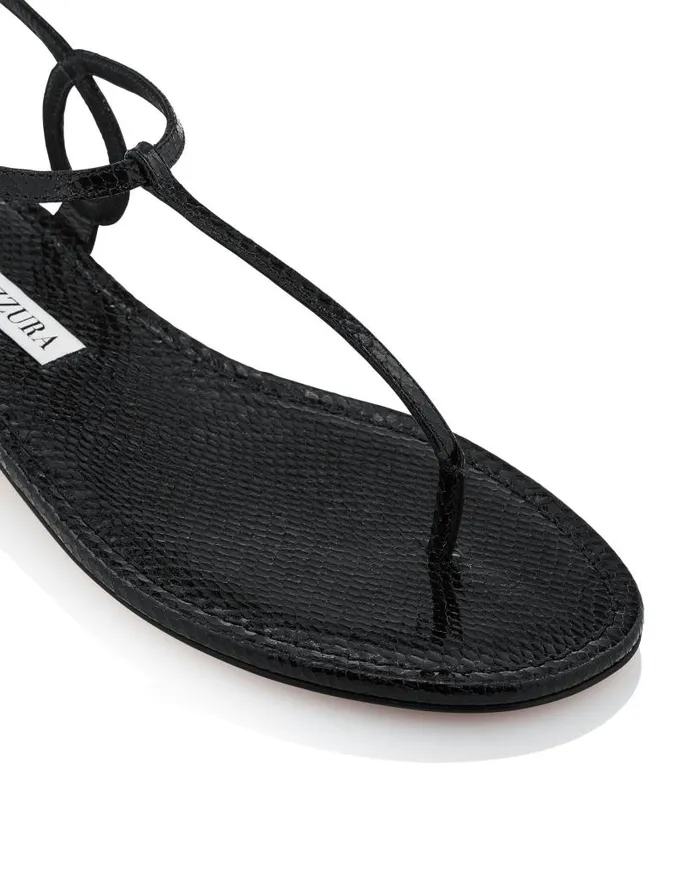 Almost Bare Sandal Flat Black Women Aquazzura Sandals Almost Bare Sandal Flat Black Women Aquazzura Sandals