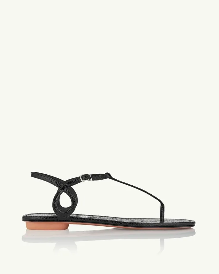 Almost Bare Sandal Flat Black Women Aquazzura Sandals Almost Bare Sandal Flat Black Women Aquazzura Sandals