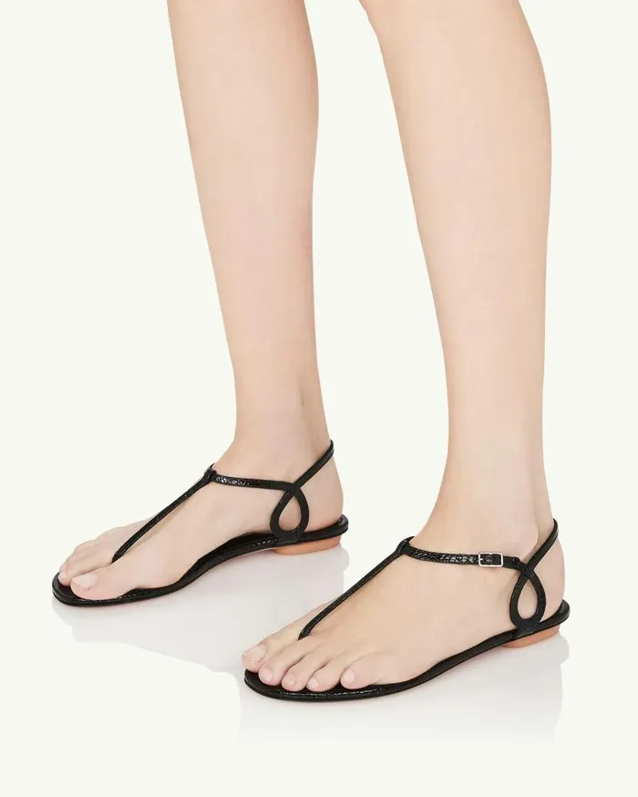 Almost Bare Sandal Flat Black Women Aquazzura Sandals Almost Bare Sandal Flat Black Women Aquazzura Sandals