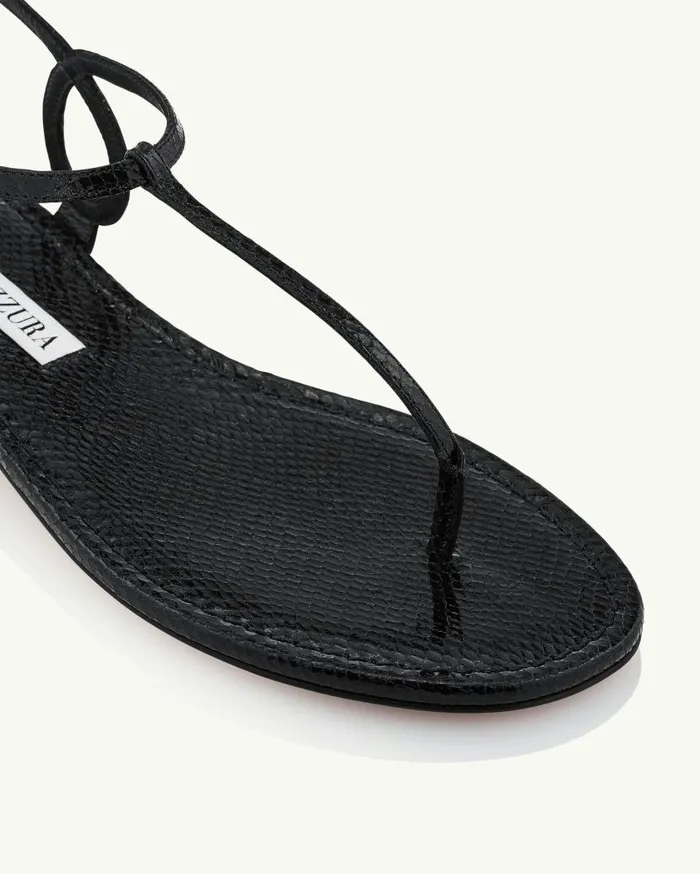 Almost Bare Sandal Flat Black Women Aquazzura Sandals Almost Bare Sandal Flat Black Women Aquazzura Sandals