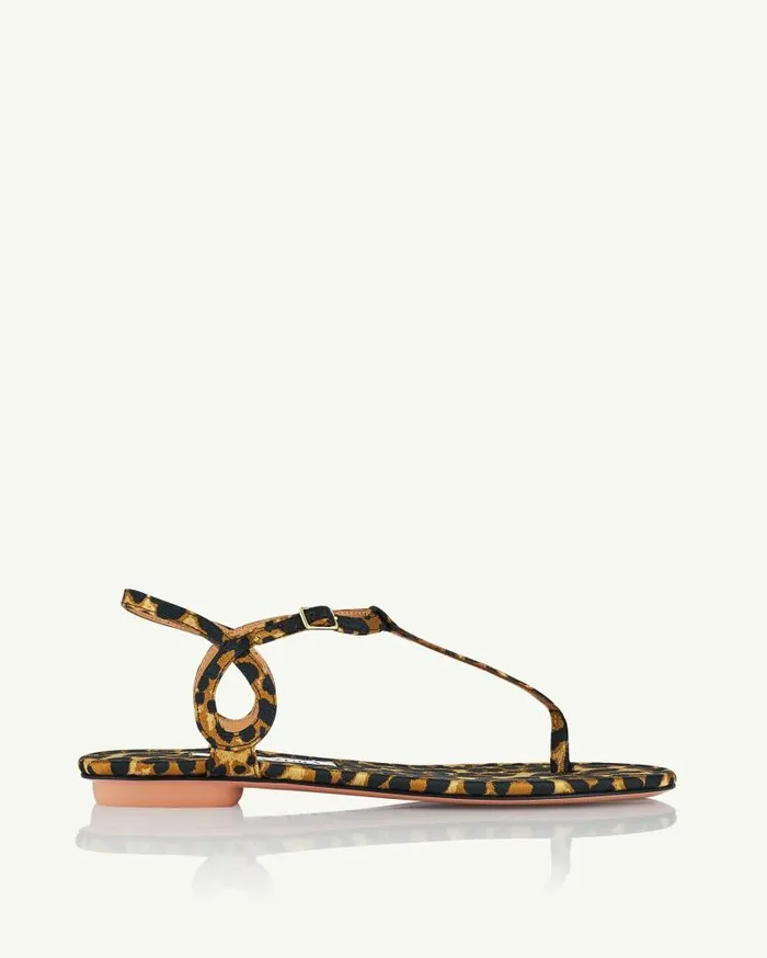 Almost Bare Sandal Flat Leopard Women Aquazzura Flats Almost Bare Sandal Flat Leopard Women Aquazzura Flats