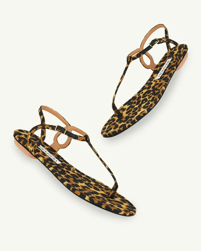Almost Bare Sandal Flat Leopard Women Aquazzura Flats Almost Bare Sandal Flat Leopard Women Aquazzura Flats