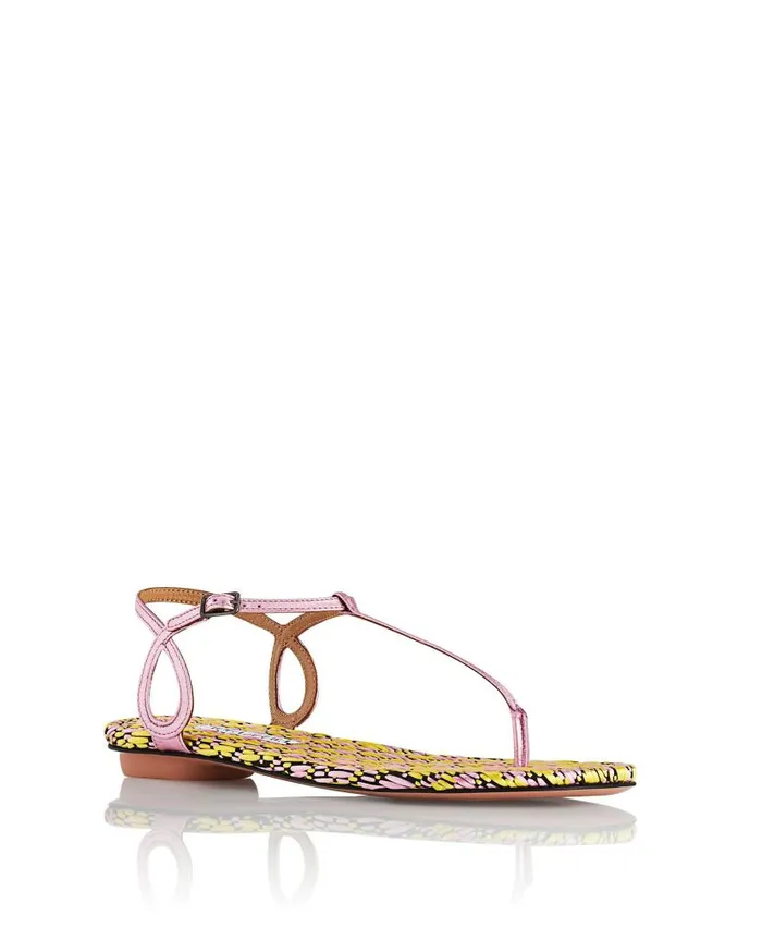 Almost Bare Sandal Flat Pink Women Aquazzura Flats Almost Bare Sandal Flat Pink Women Aquazzura Flats