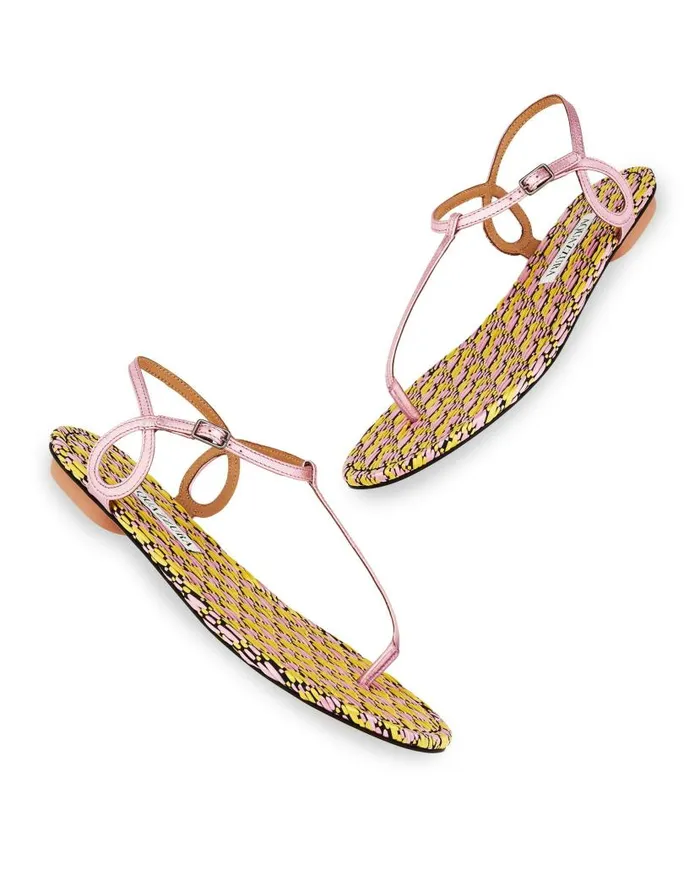 Almost Bare Sandal Flat Pink Women Aquazzura Flats Almost Bare Sandal Flat Pink Women Aquazzura Flats