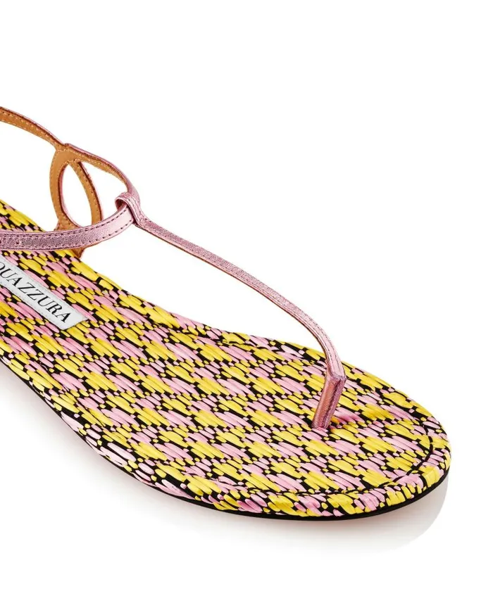 Almost Bare Sandal Flat Pink Women Aquazzura Flats Almost Bare Sandal Flat Pink Women Aquazzura Flats