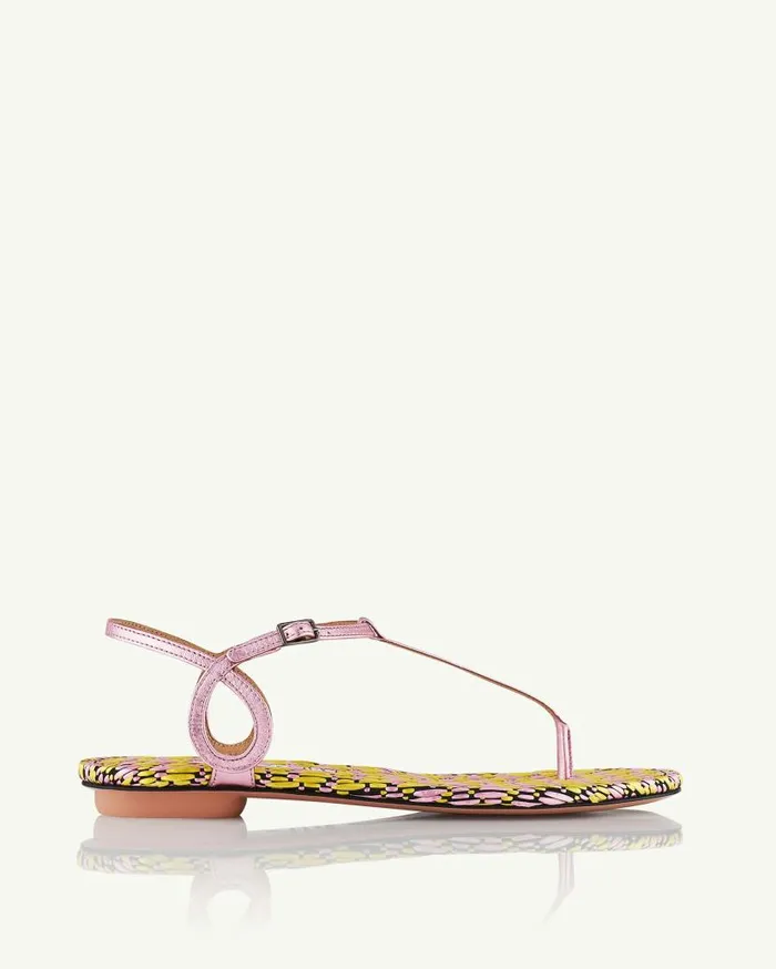 Almost Bare Sandal Flat Pink Women Aquazzura Flats Almost Bare Sandal Flat Pink Women Aquazzura Flats